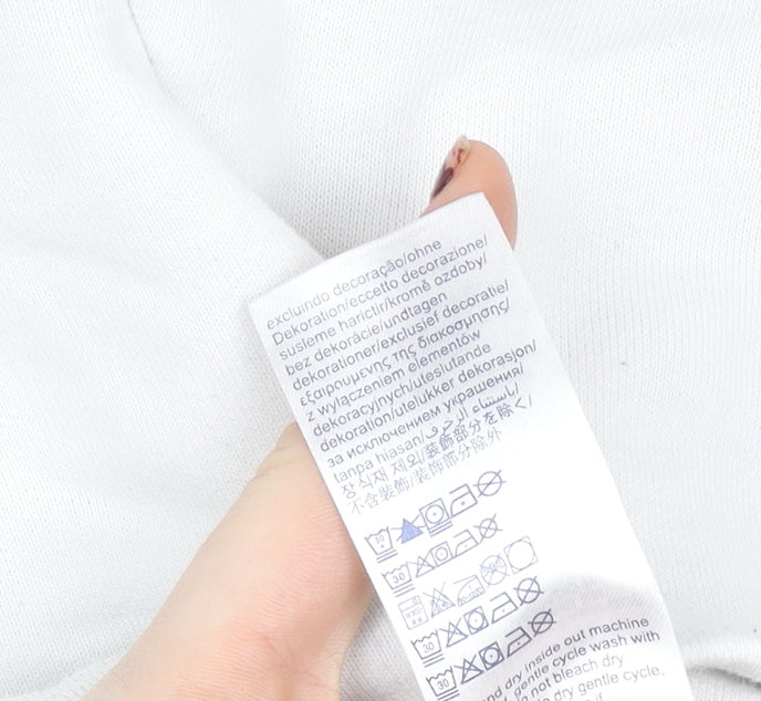 Tommy Hilfiger Women's White Love Logo Sweatshirt L Cotton Casual