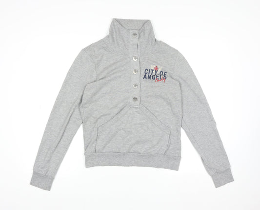 ONLY Women's Grey Henny High Neck Sweat Jacket Size M Casual Activewear