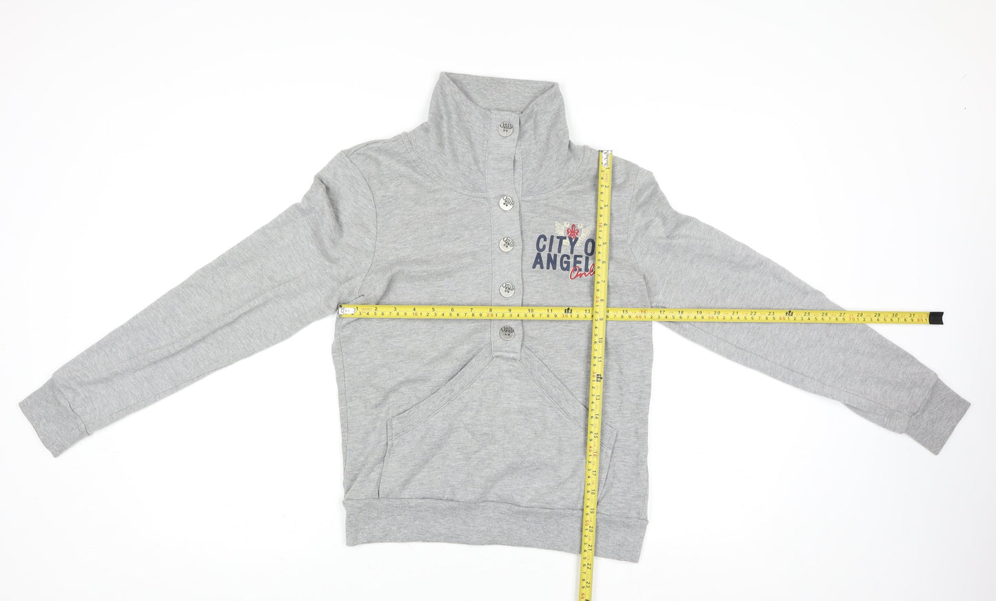 ONLY Women's Grey Henny High Neck Sweat Jacket Size M Casual Activewear