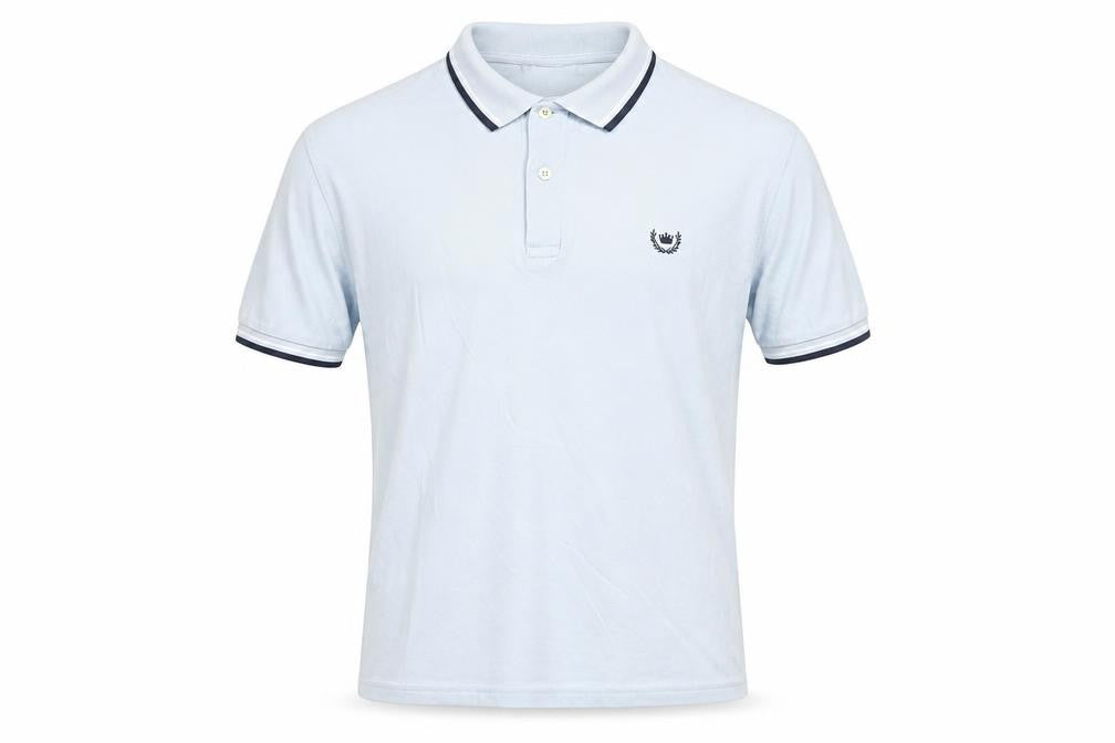 Consenso Men Blue Cotton Short Sleeve Polo Shirt L