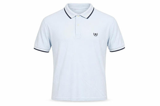 Consenso Men Blue Cotton Short Sleeve Polo Shirt L