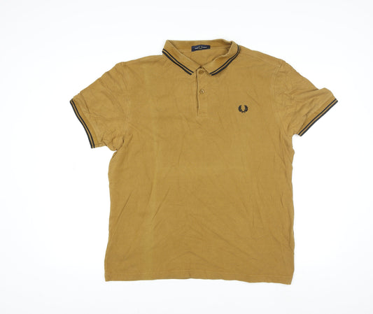 Fred Perry Men's Brown XL Cotton Polo Shirt Classic Style