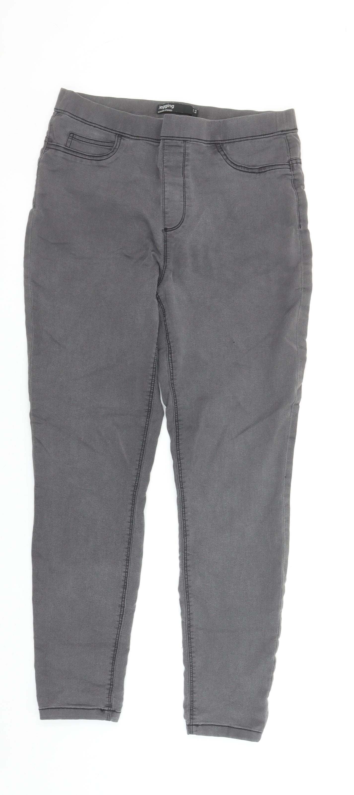 Dunnes Stores Womens Grey Size 12 Jegging Stretch Slim Jeans