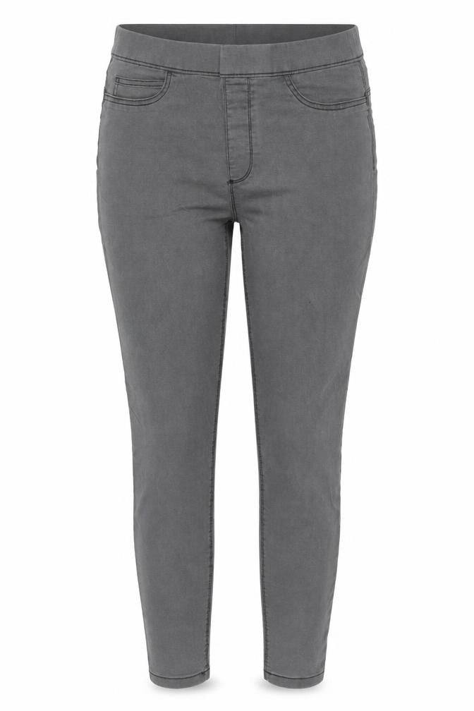 Front view of Dunnes women’s grey, size UK 12, jegging stretch slim jeans