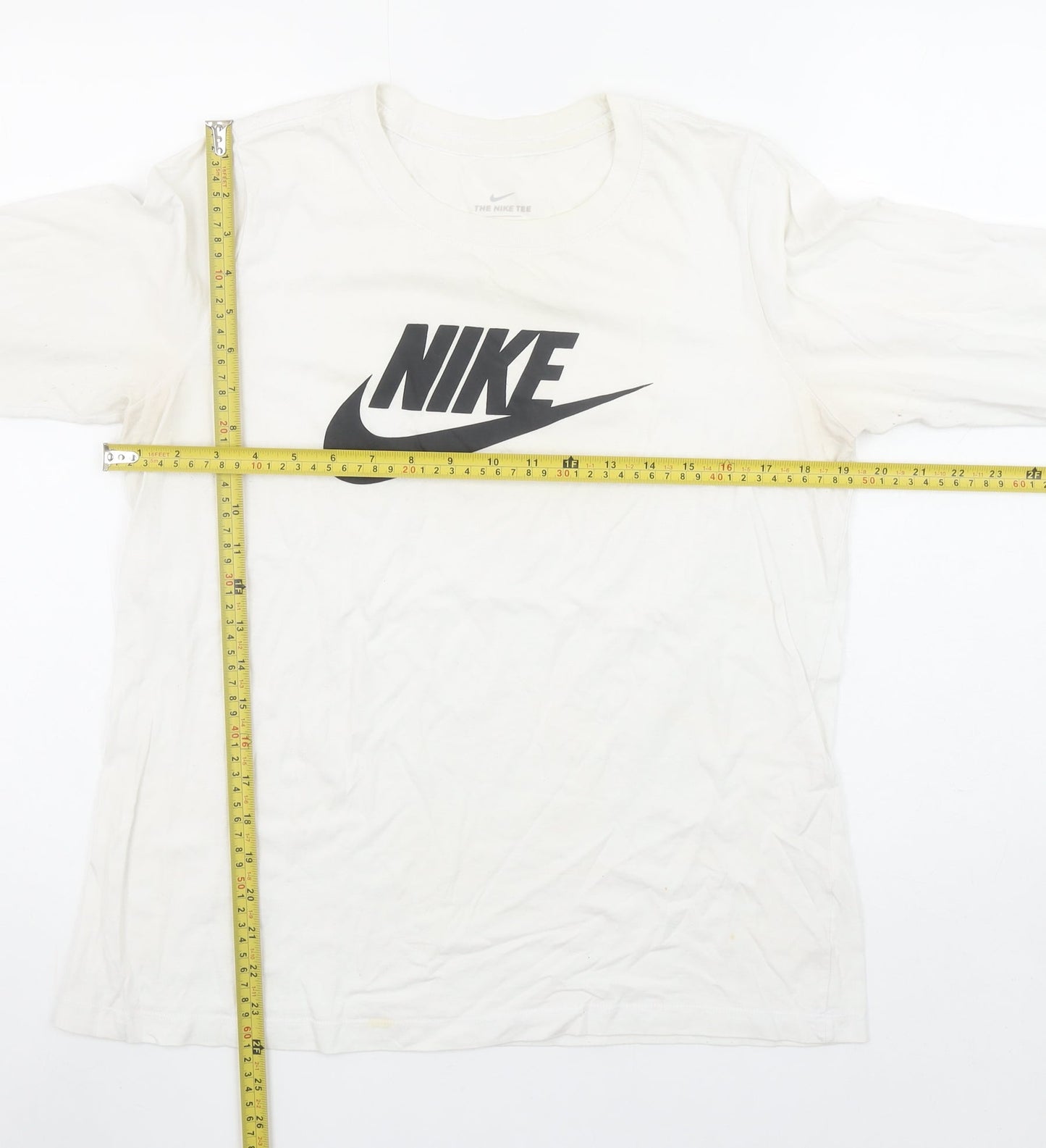 Nike Men's White Long Sleeve Graphic Sports T-Shirt Size M