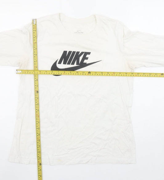 Nike Men's White Long Sleeve Graphic Sports T-Shirt Size M