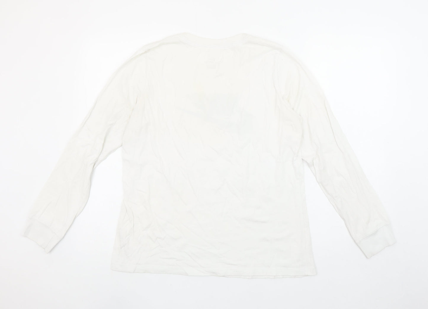 Nike Men's White Long Sleeve Graphic Sports T-Shirt Size M