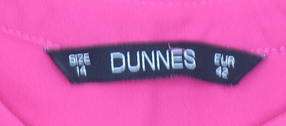 Dunnes Stores Women's Pink Zip Front Sleeveless Blouse Size 14