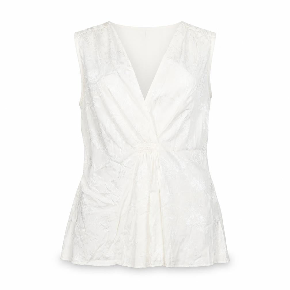 Principles Women White Wrap Sleeveless Blouse Size 10