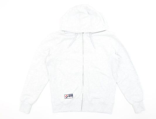 Superdry Men's Grey Full Zip Hoodie Size M Regular Fit