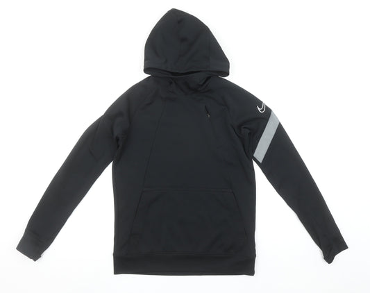 Nike Boys Black Dri-FIT Pullover Hoodie M 137-147cm Reflective Sportswear