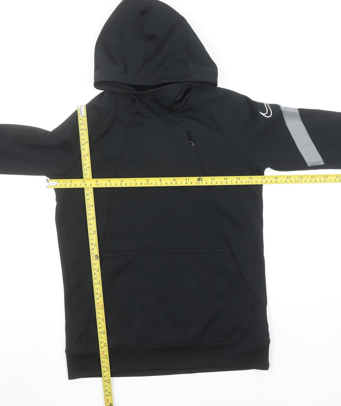 Nike Boys Black Dri-FIT Pullover Hoodie M 137-147cm Reflective Sportswear