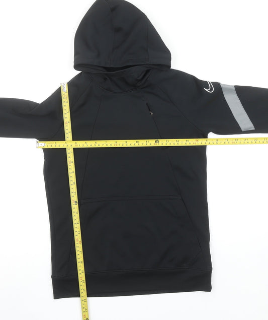 Nike Boys Black Dri-FIT Pullover Hoodie M 137-147cm Reflective Sportswear