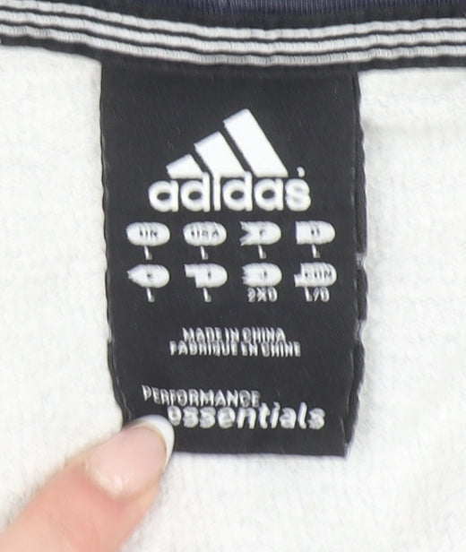 Adidas Men's Grey Full Zip Hoodie Size L Performance Essentials