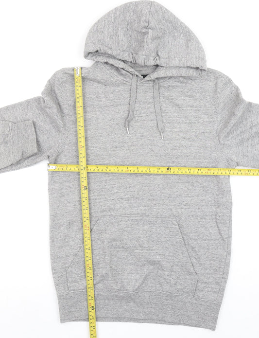 H&M Men's Grey Regular Fit Pullover Hoodie XS Cotton Blend