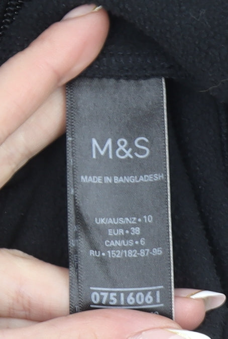 Marks and Spencer Women’s Black Fleece Zip Jacket Size 10