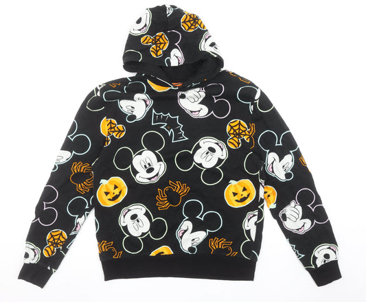 Disney at George Women Black Halloween Mickey Mouse Hoodie S Cotton 36-38 in