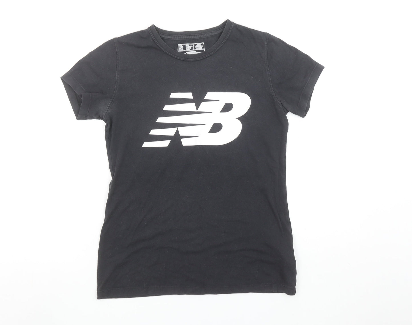 Womens UK Size XS New Balance Black Cotton Blend T-Shirt