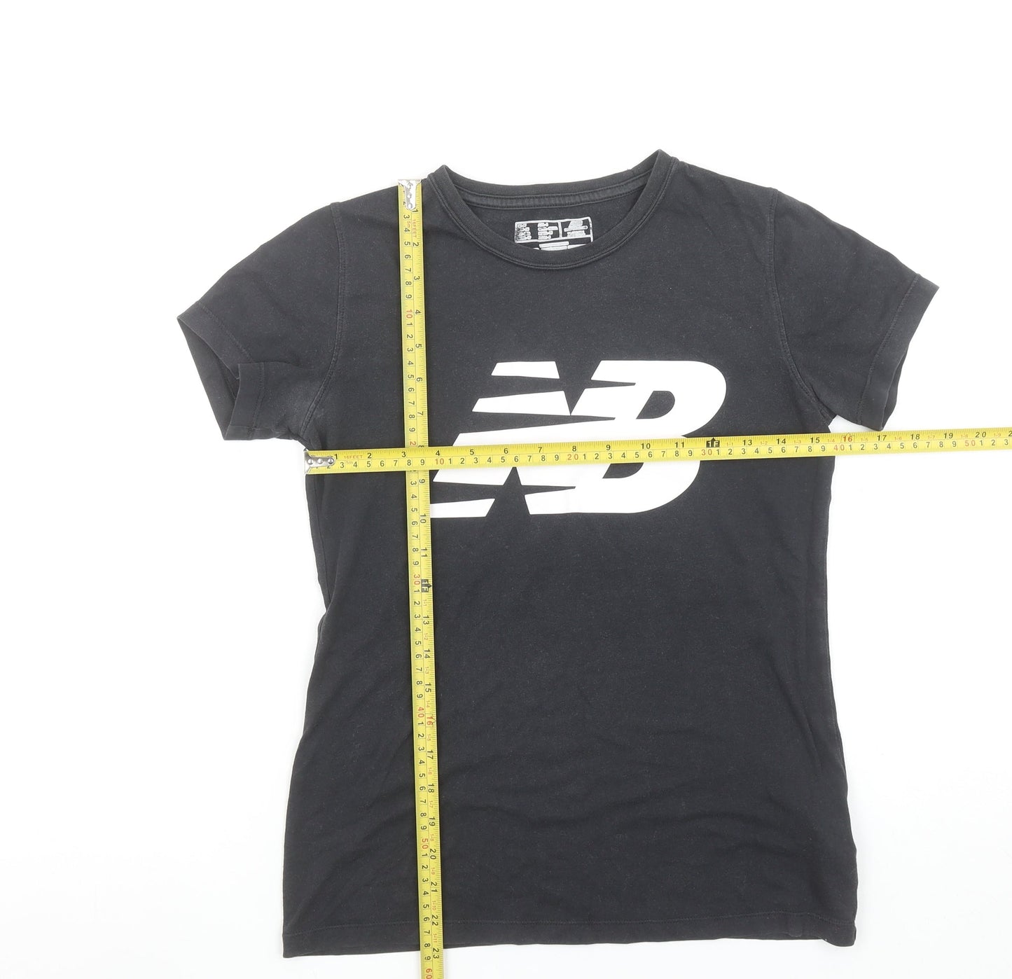 Womens UK Size XS New Balance Black Cotton Blend T-Shirt