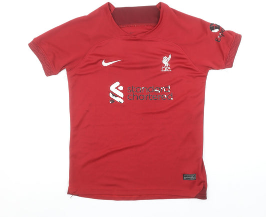 Nike Boys Red Liverpool FC 7-8 Years Football Jersey T-Shirt