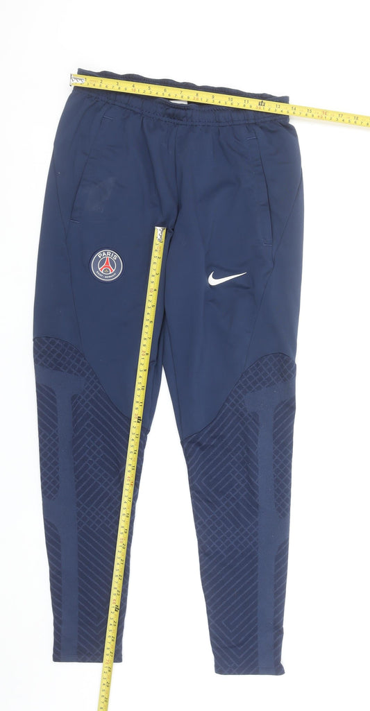 Nike PSG Mens Blue Slim Fit Track Pants S Football Activewear