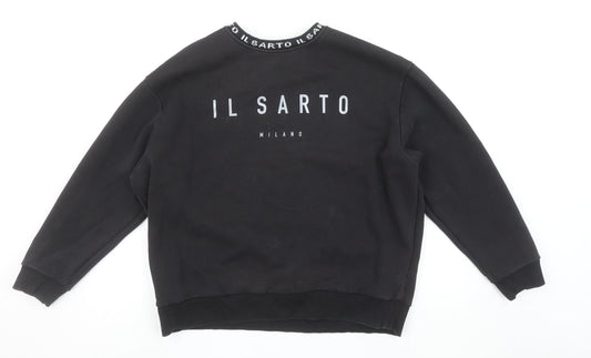 IL SARTO Milano Men's Black Logo Fleece Sweatshirt Size M