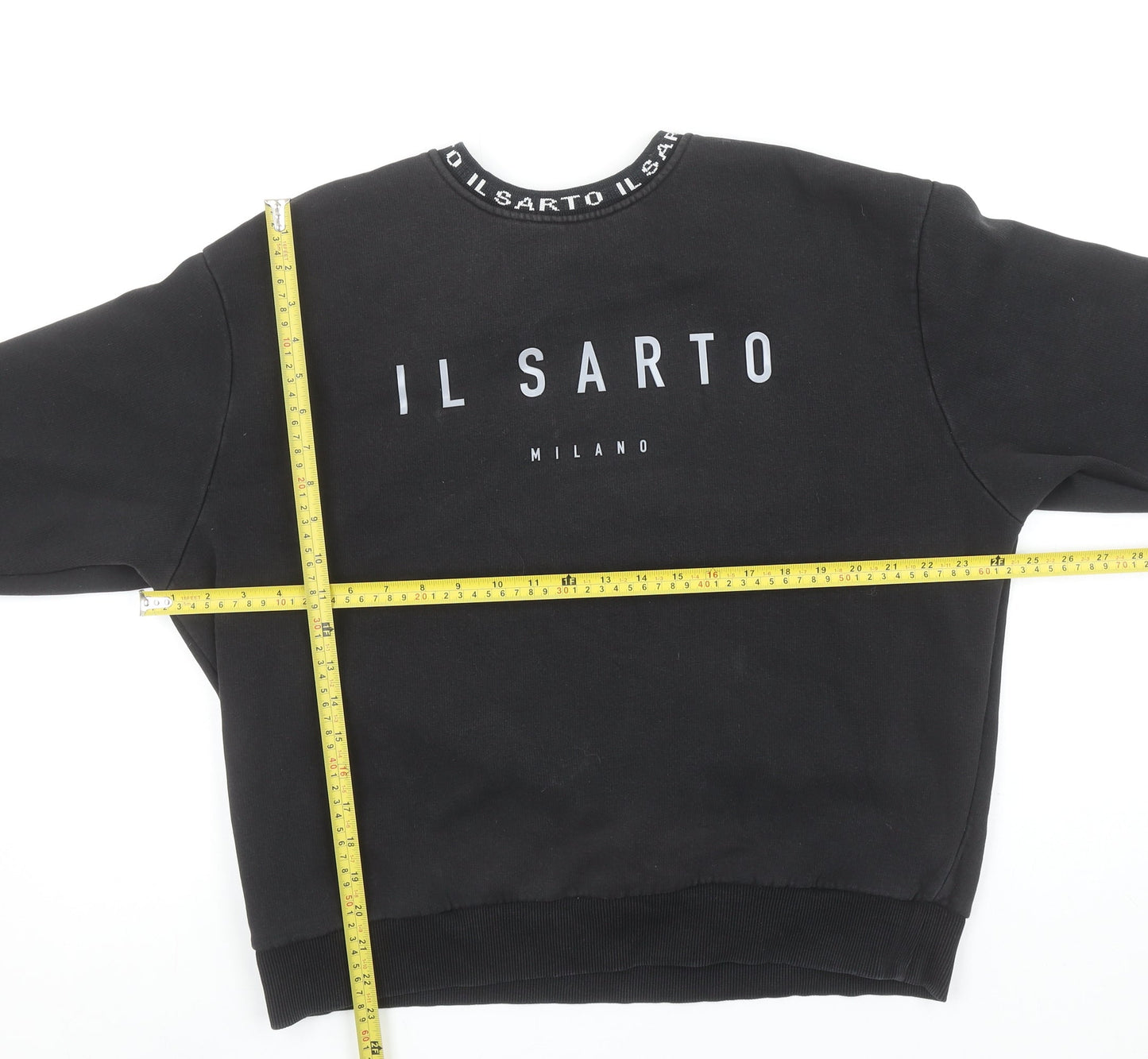 IL SARTO Milano Men's Black Logo Fleece Sweatshirt Size M