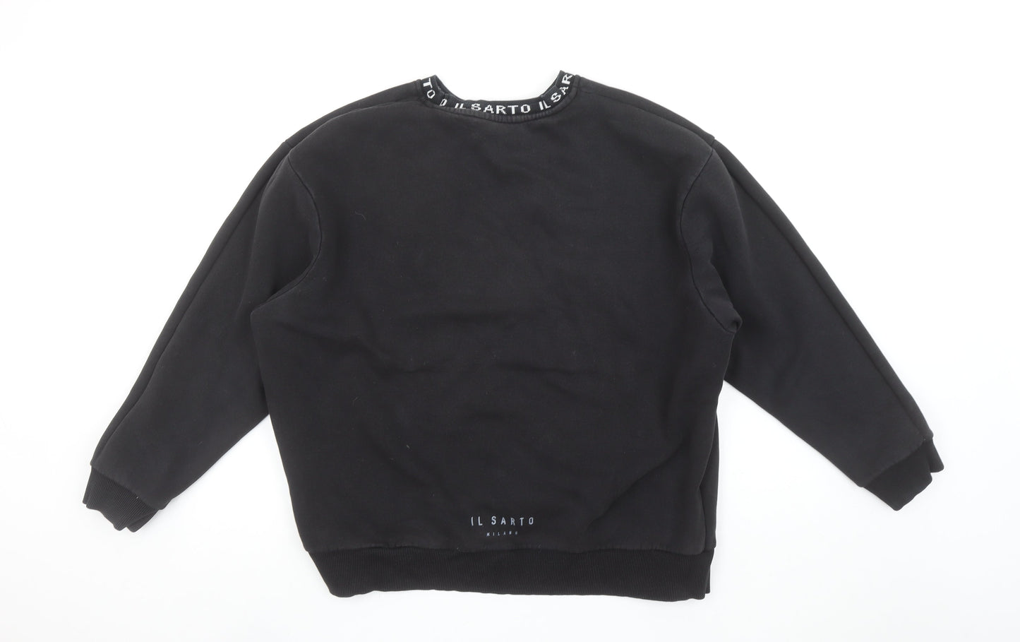 IL SARTO Milano Men's Black Logo Fleece Sweatshirt Size M