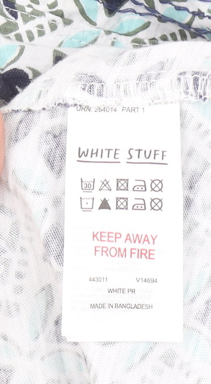 White Stuff Womens Multicoloured Geometric Jersey T-Shirt Size 14