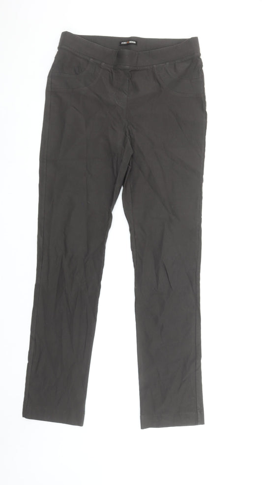 Punt Roma Womens Brown Stretch Trousers Size M Straight Fit