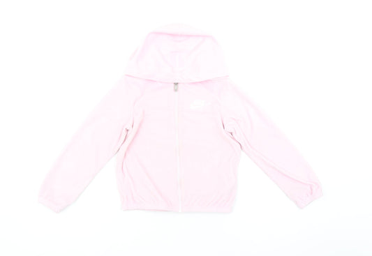Nike Girls Pink Full Zip Hoodie 5 Years Lightweight Fleece Jacket