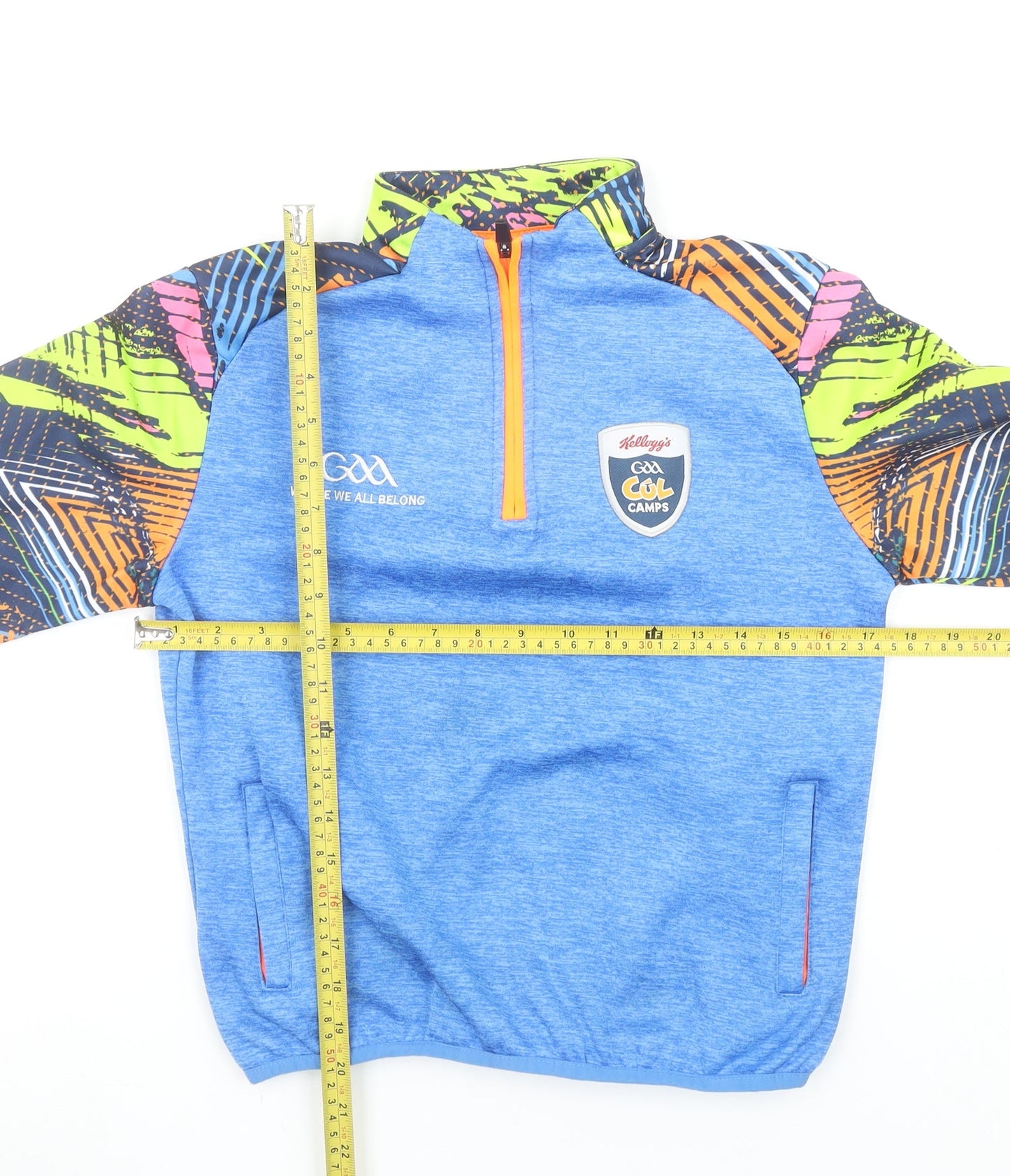 Azzurri Boys Blue Multicoloured 1/4 Zip Pullover Sweatshirt 3A Polyester