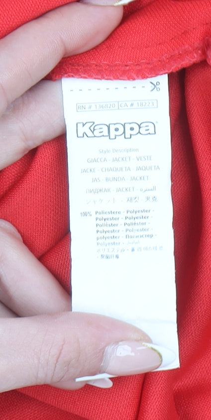 Kappa Boys Red Full Zip Hoodie 8 Years SCFC Sports Hooded Top