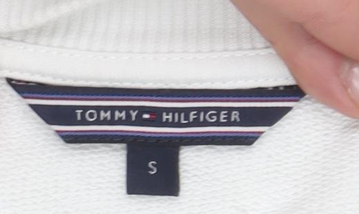 Womens UK S Regular Tommy Hilfiger White Pullover Sweatshirt