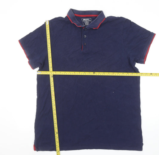 Mountain Warehouse Men's Blue XL Organic Cotton Polo Shirt