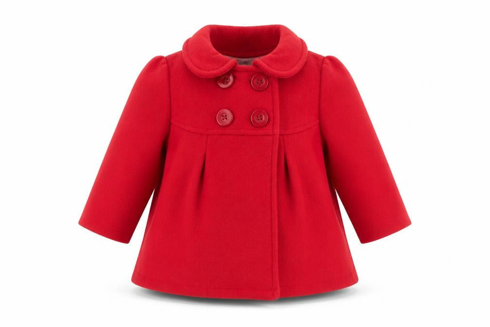 Jasper Conran Junior Girls Red Double-Breasted Coat 3-6 Months Polyester Winter