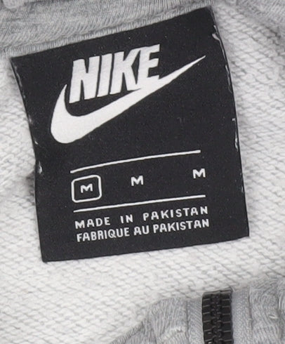 Nike Men's Grey Full Zip Hoodie Size M Cotton Sweatshirt