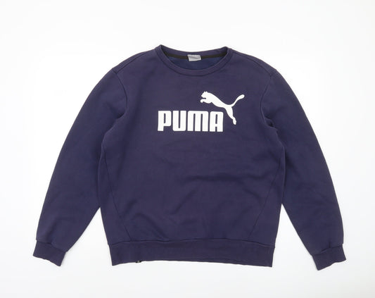 Mens UK M Regular PUMA Blue Pullover Sweatshirt