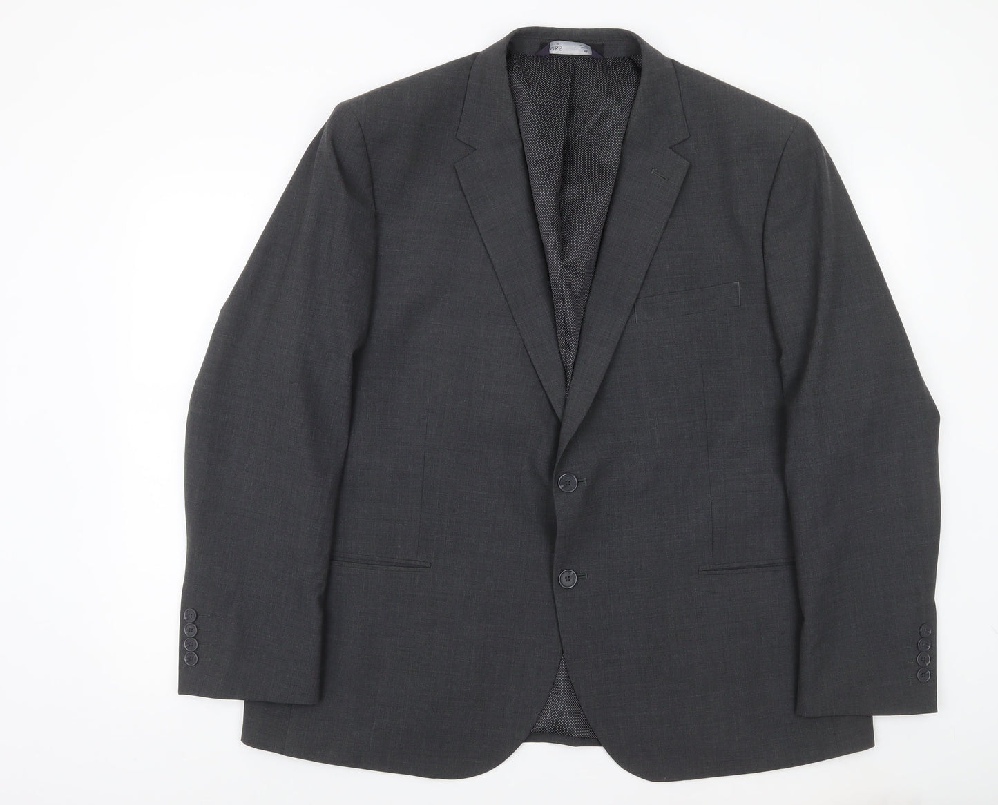 Marks and Spencer Men's Grey Wool Blend 3XL Short Formal Blazer Jacket