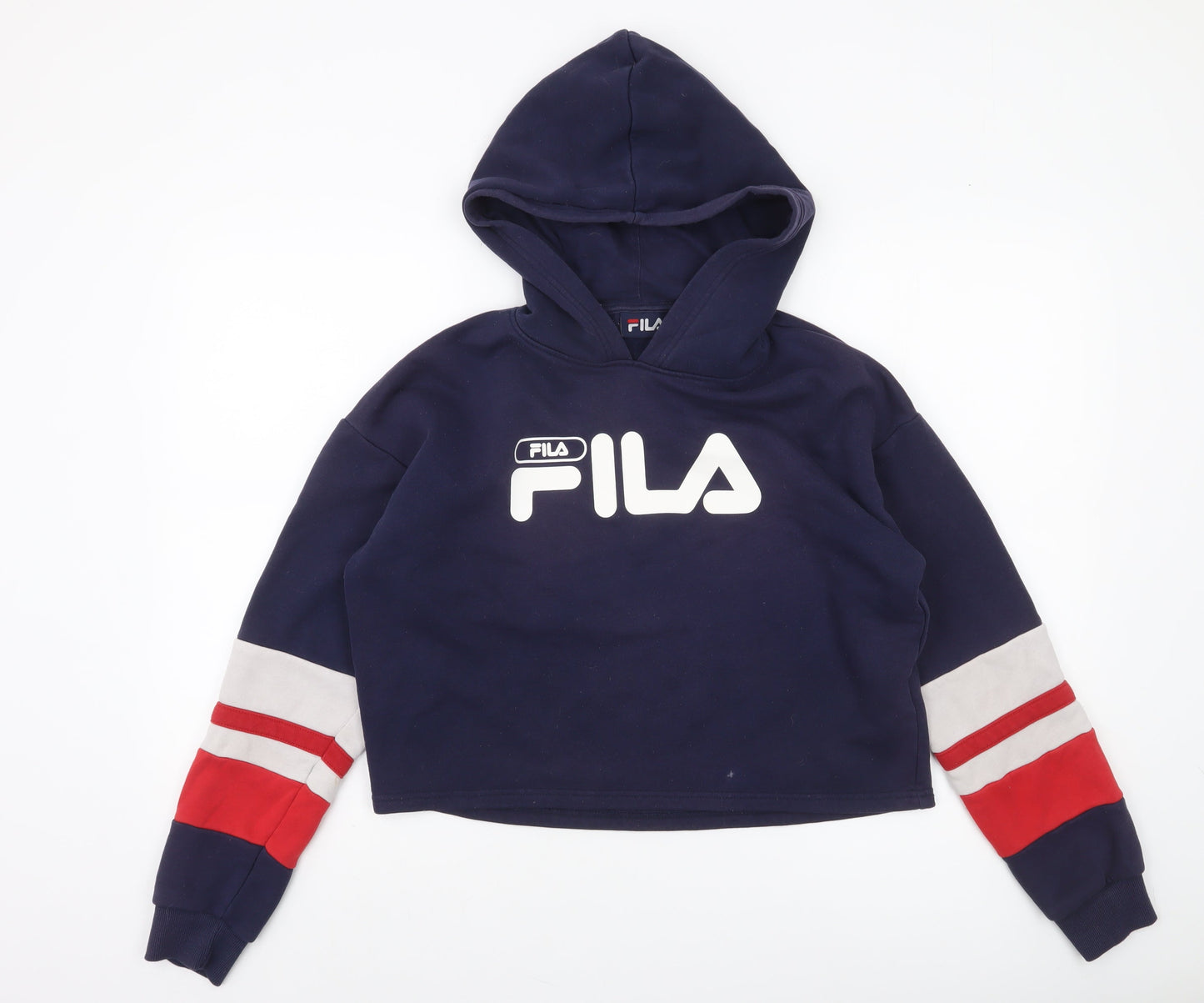 FILA Women’s Navy Pullover Hoodie S Cropped Logo Sweatshirt
