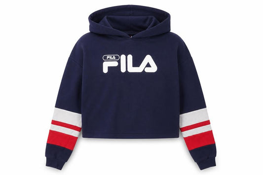 Womens UK S Regular FILA Blue Pullover Hoodie
