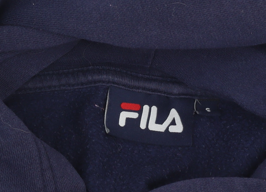 FILA Women’s Navy Pullover Hoodie S Cropped Logo Sweatshirt