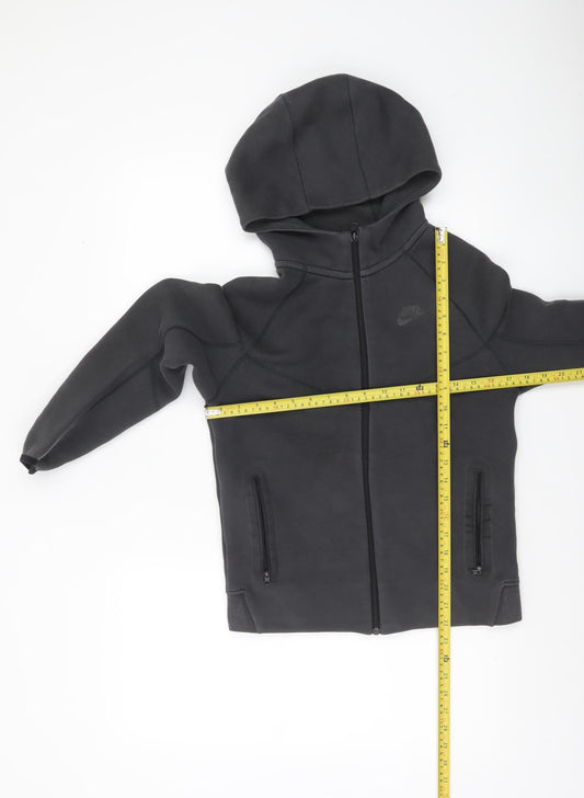 Nike Boys Grey Full Zip Hoodie Size 13-15 Years Fleece Lined
