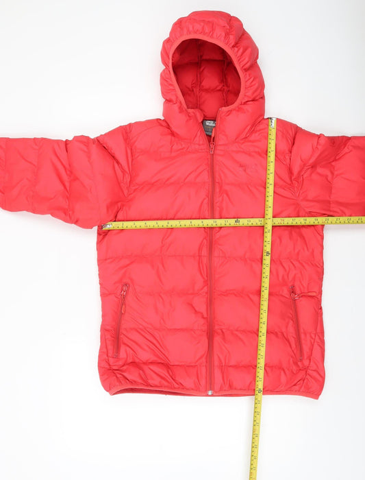 Jack Wolfskin Women's Red Hooded Puffer Jacket Size 14/16