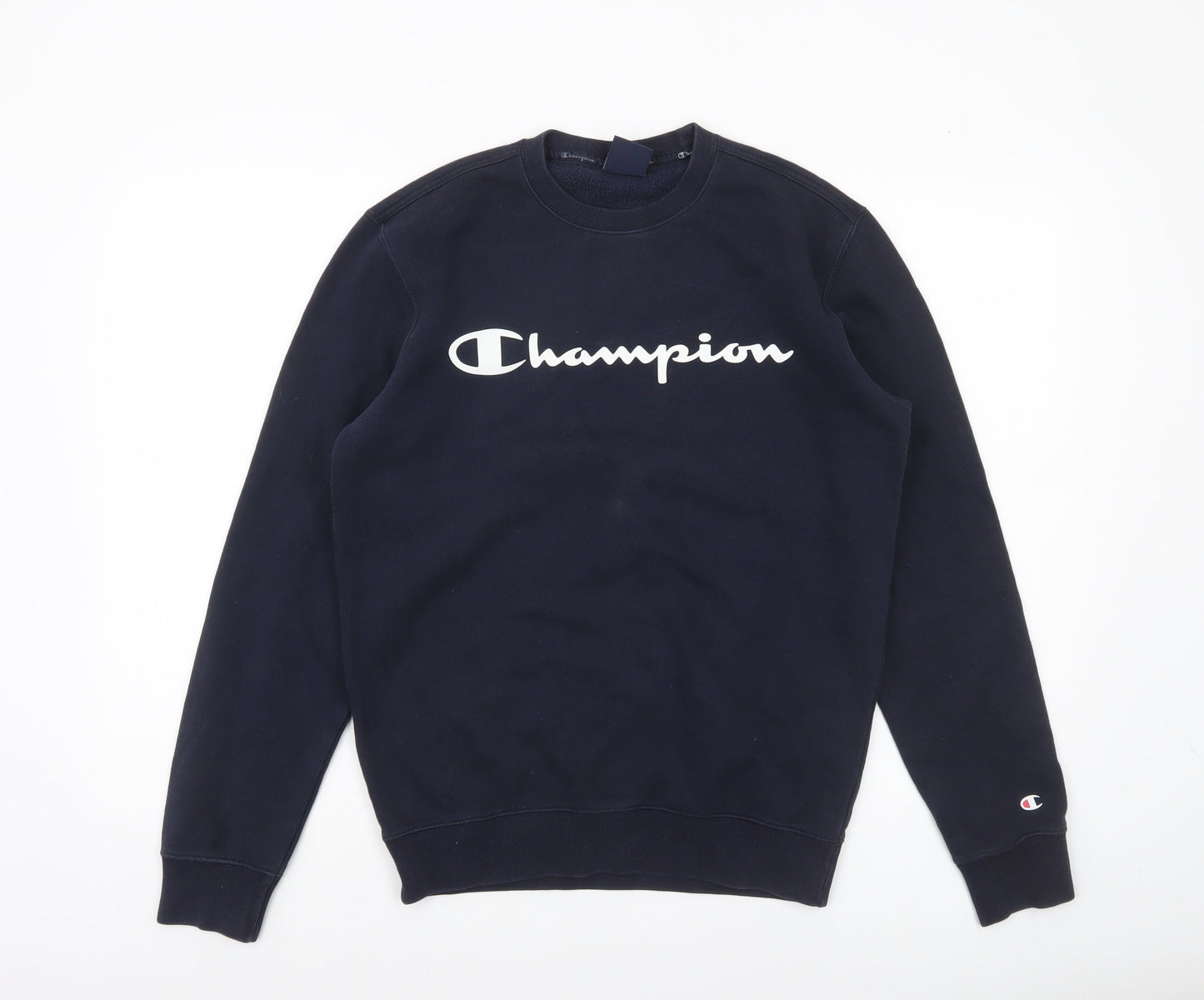 Champion Men's Blue Small Pullover Sweatshirt Logo Crew Neck Fleece