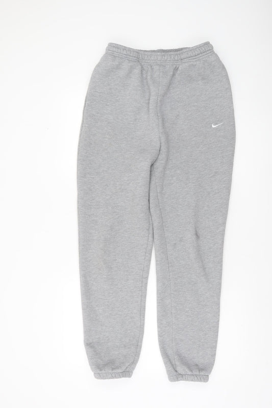 Nike Men's Grey Cotton Fleece Sweatpants M Regular Fit