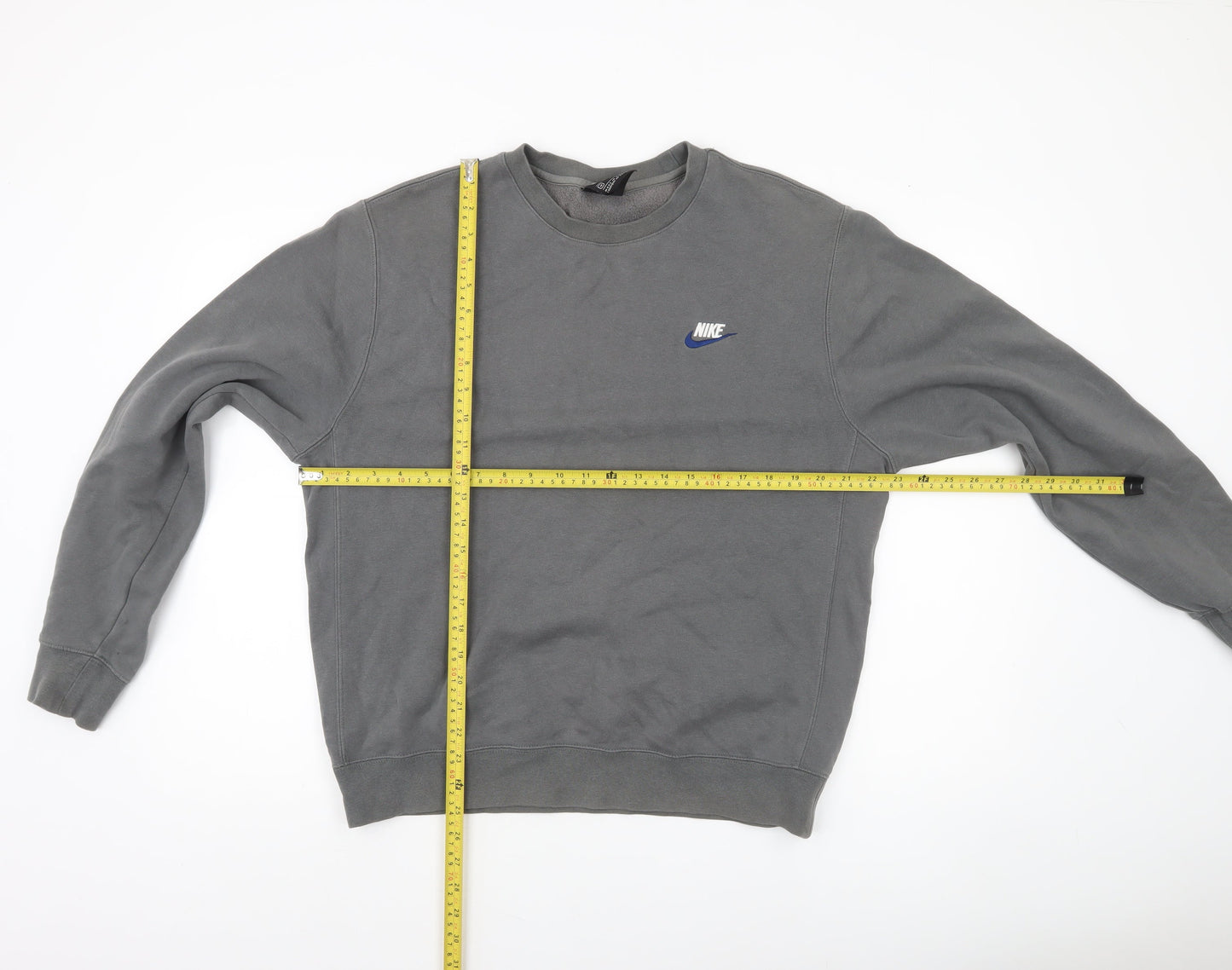 Nike Men's Grey Crew Neck Sweatshirt M Regular Fit Pullover