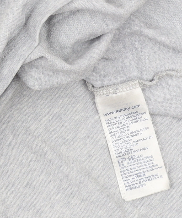 Tommy Jeans Men's Grey L Regular Fit Cotton Crew Neck T-Shirt