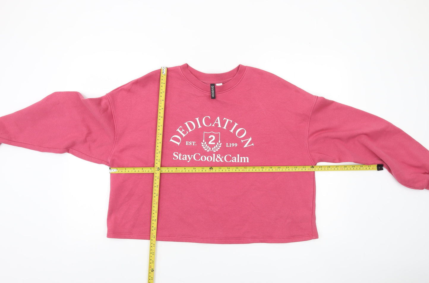 H&M Divided Women’s Pink Pullover Sweatshirt L Crew Neck Long Sleeve