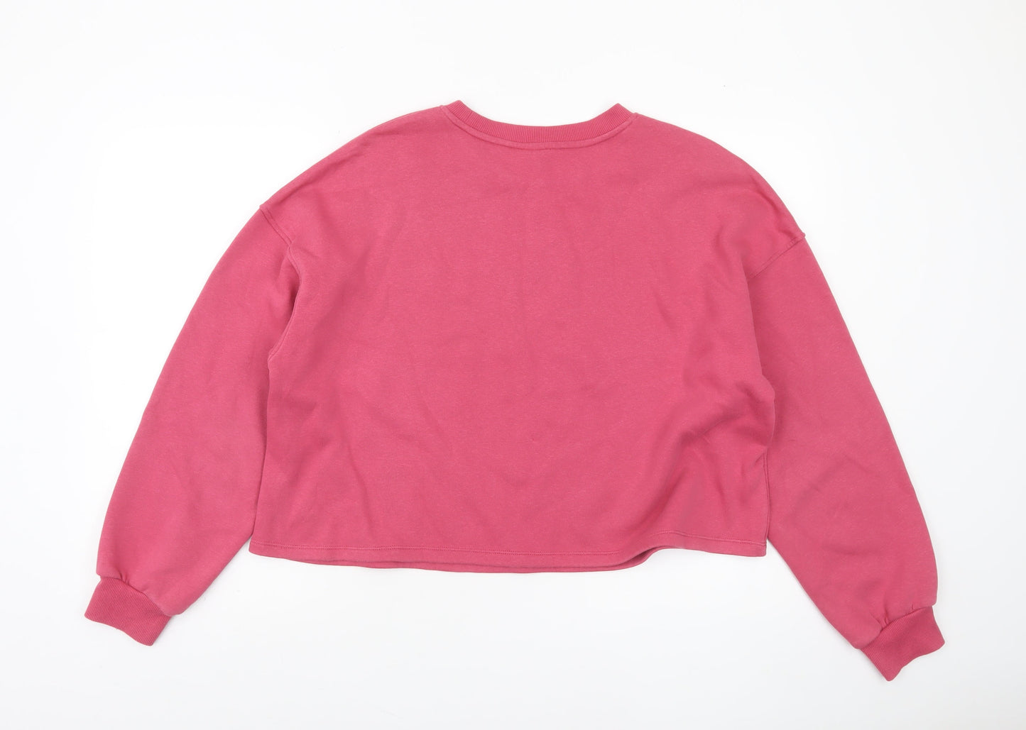 H&M Divided Women’s Pink Pullover Sweatshirt L Crew Neck Long Sleeve